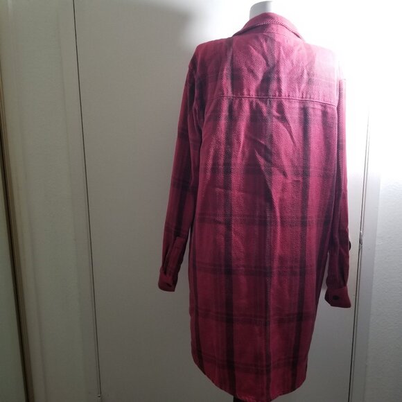 Outerknown Long Blanket Shirt, flannel/plaid, size S/P, Red - Picture 2 of 9